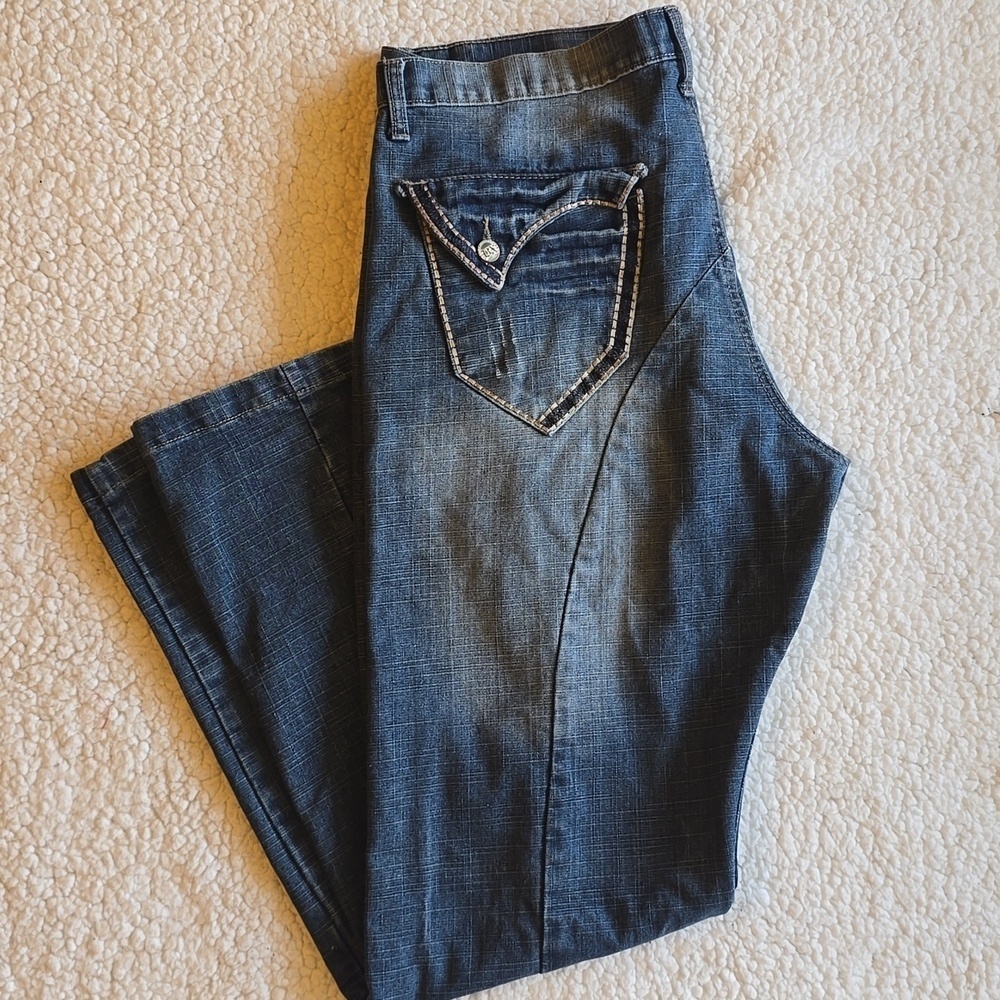 Brooklyn Xpress Vintage Y2K Streetwear Men Blue Jeans
